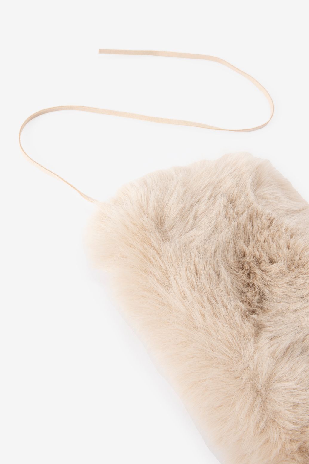 Beige faux fur sjaal