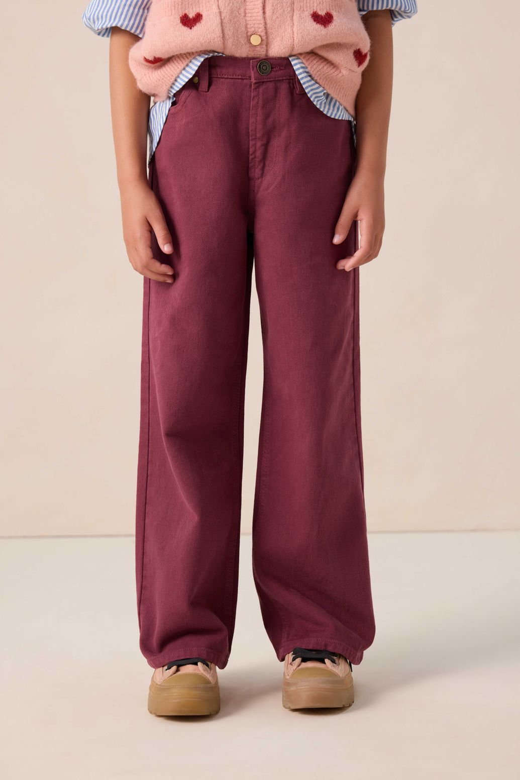 Donkerrode straight leg jeans