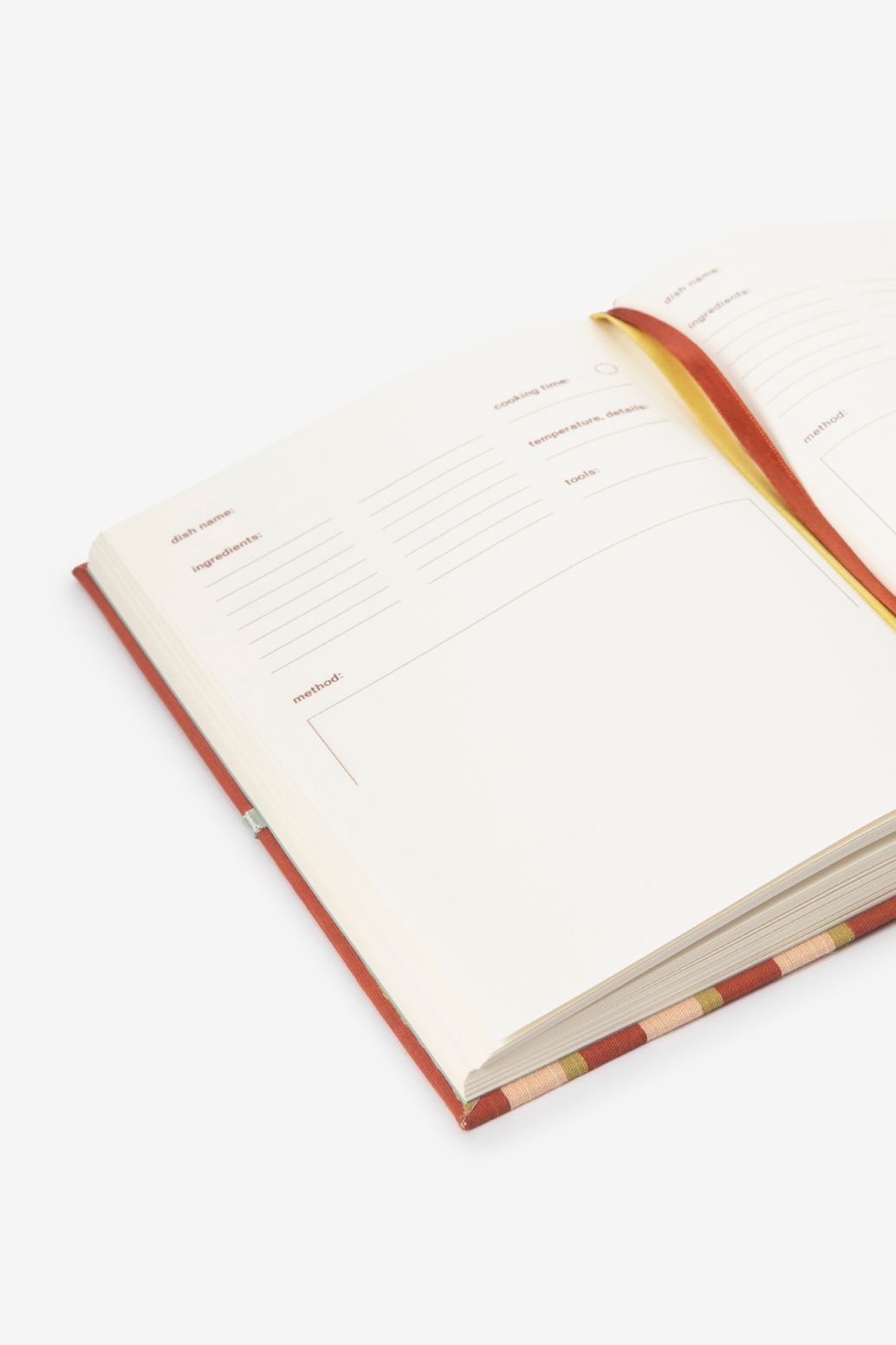 Carnet de recettes rayé - multicolore