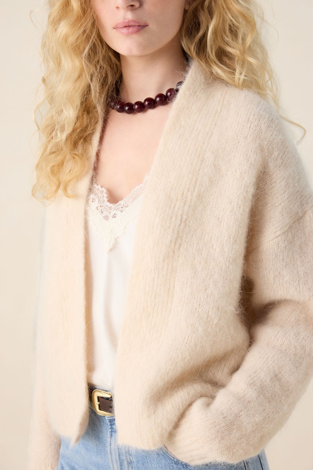 Gilet tricoté - blanc