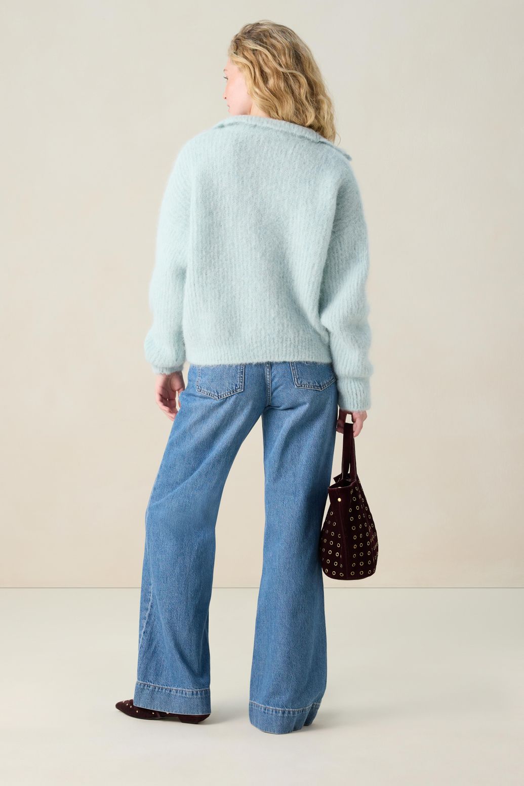 Pullover mit Reißverschluss - blau