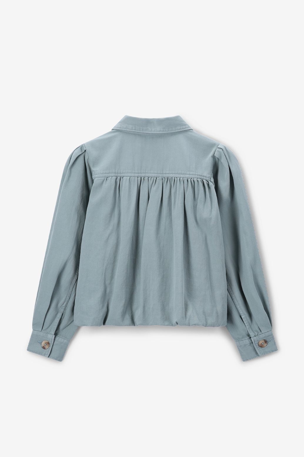 Blauw jack met ballonmouwen