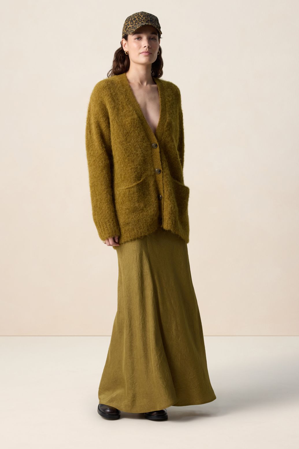 Donkergroene maxi rok