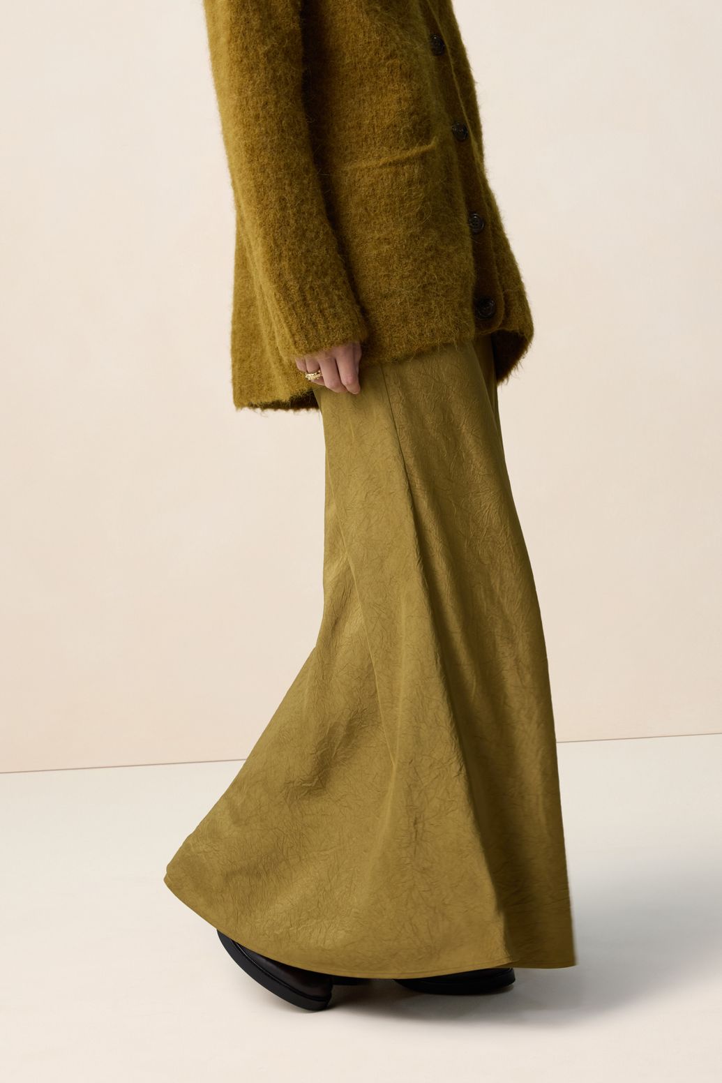 Donkergroene maxi rok