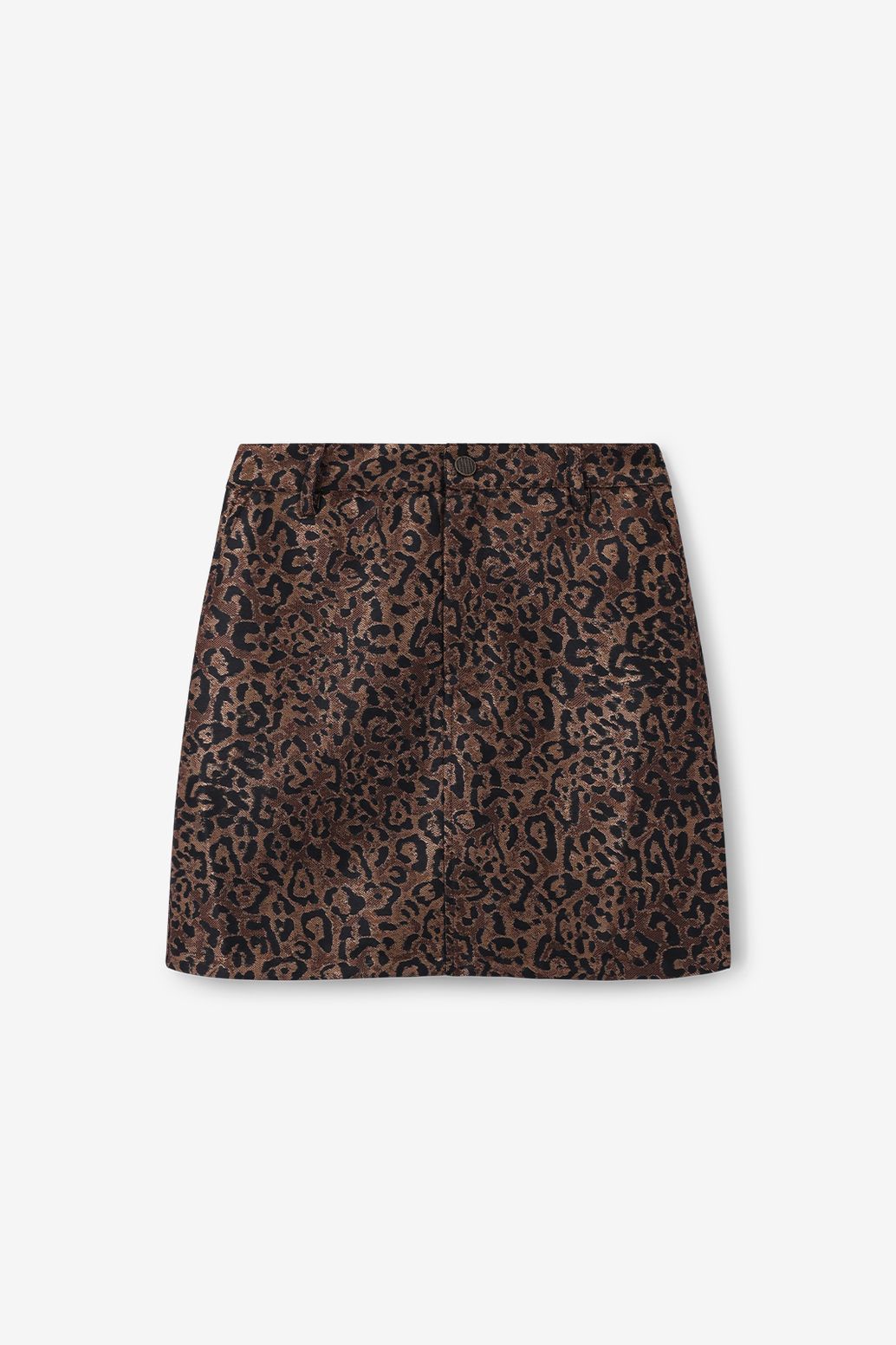 Jacquard-Rock mit Leoprint - dunkelbraun