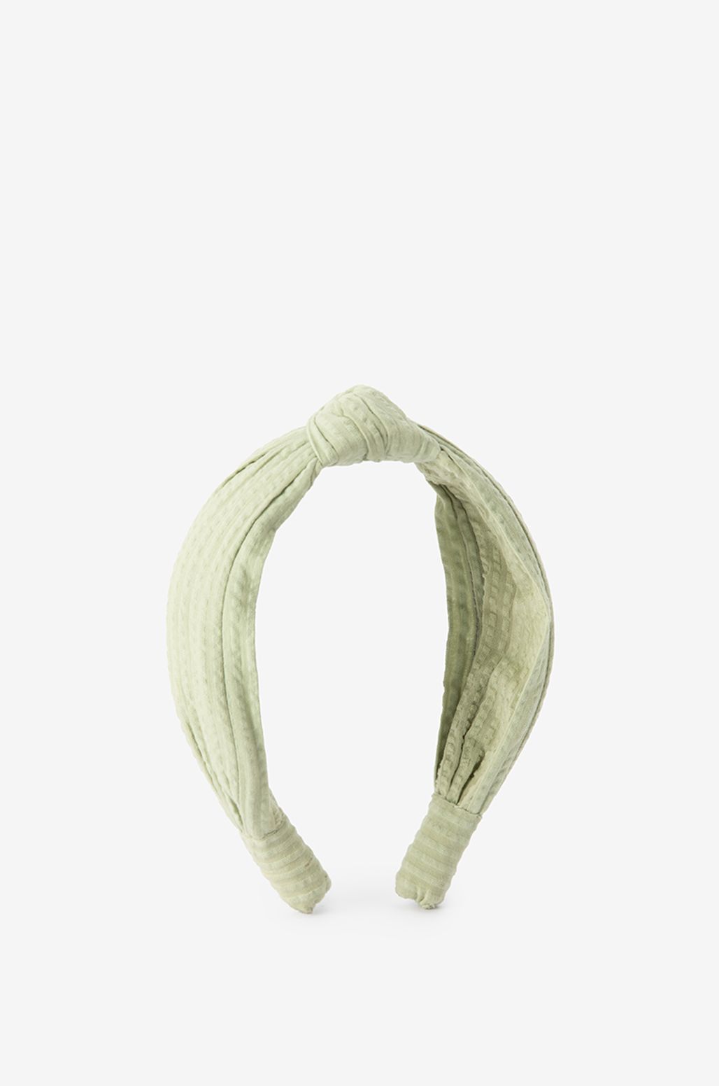 Groene seersucker haarband