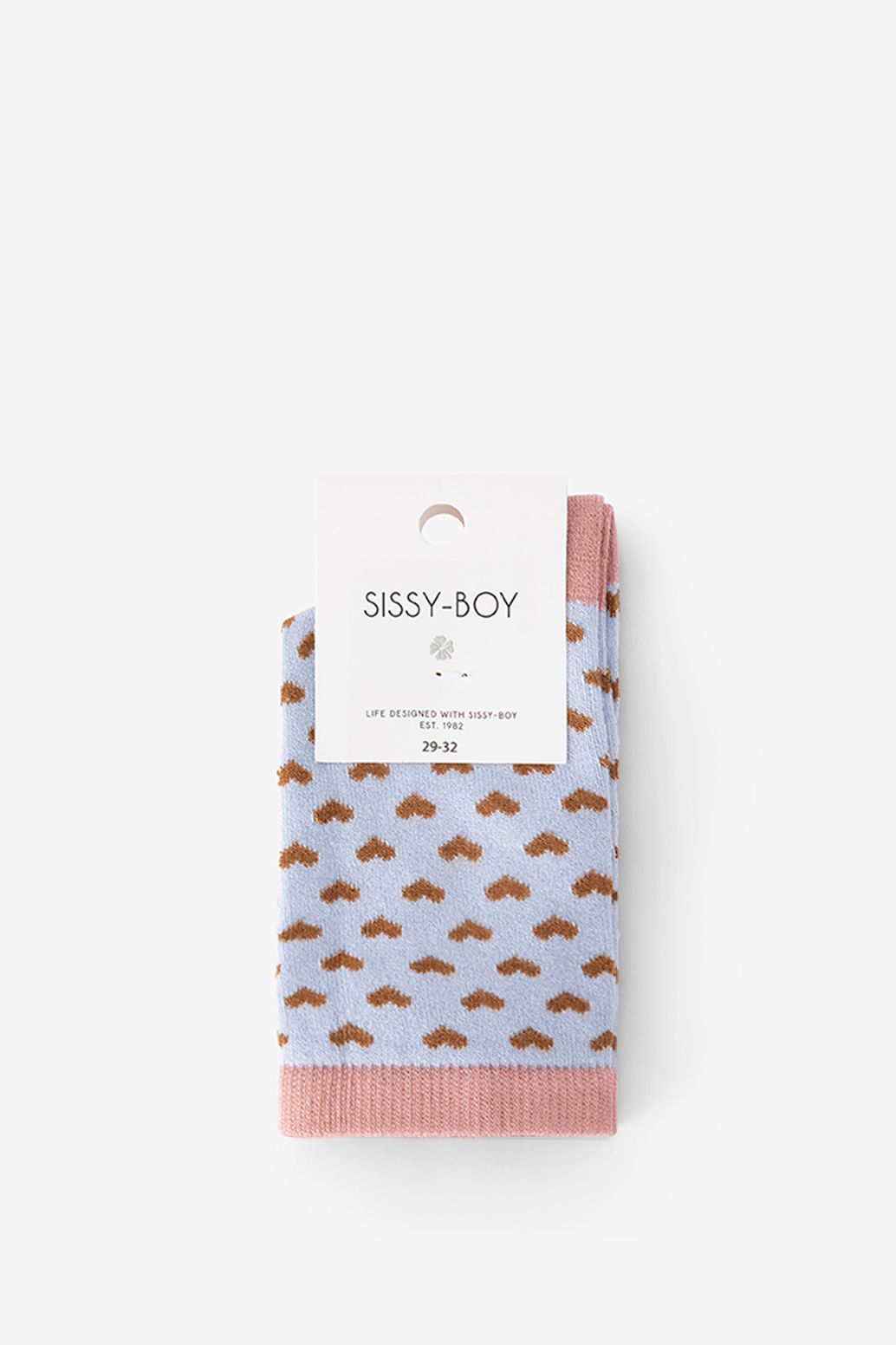 Socken mit Herzmuster - hellblau