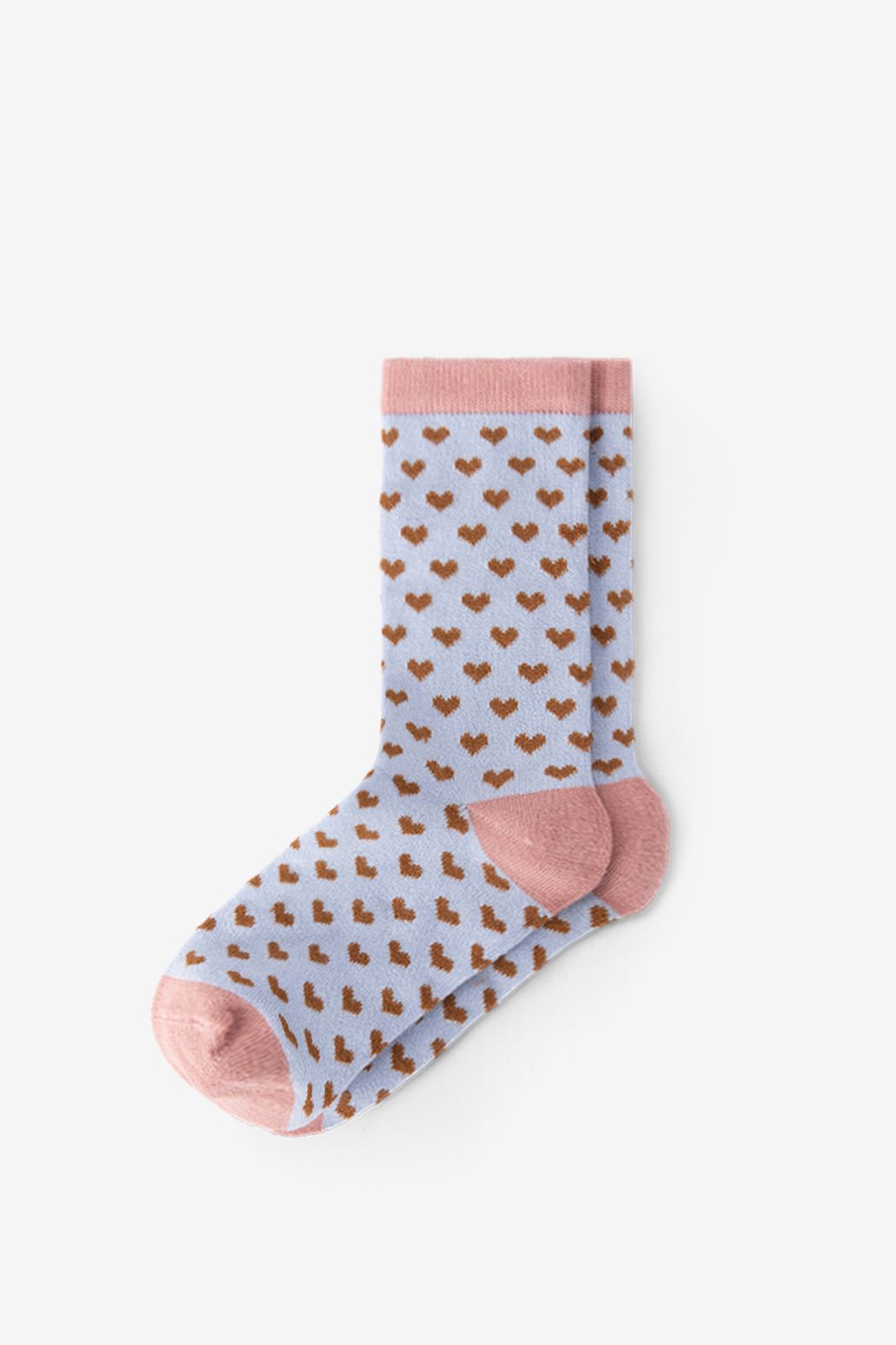 Socken mit Herzmuster - hellblau