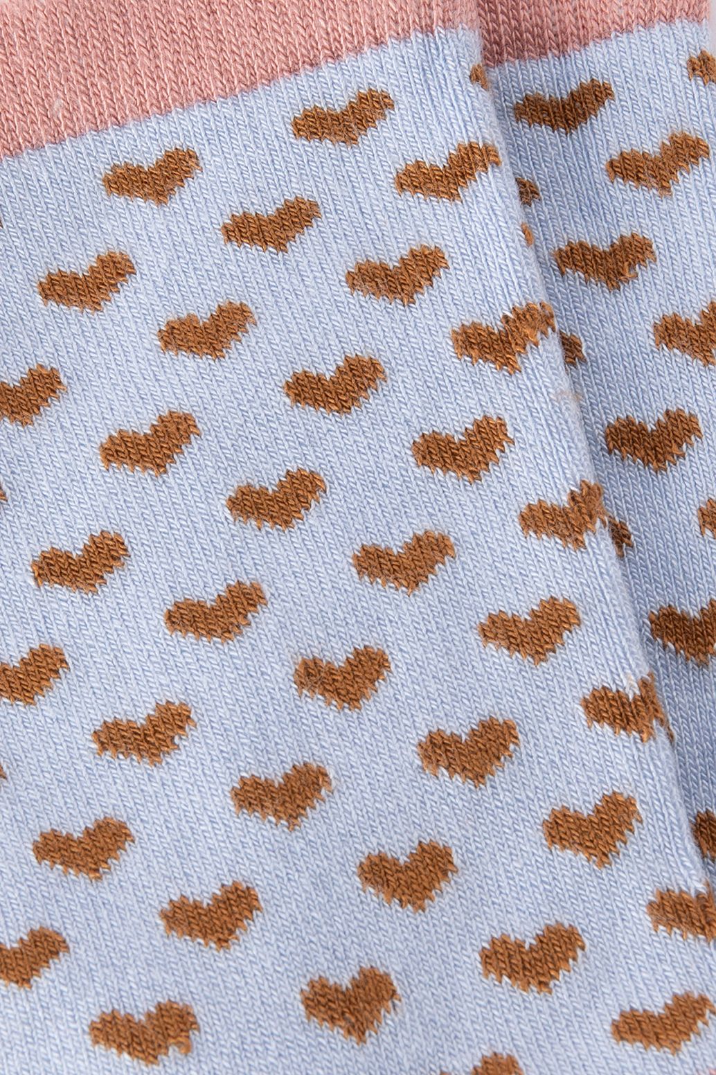 Socken mit Herzmuster - hellblau