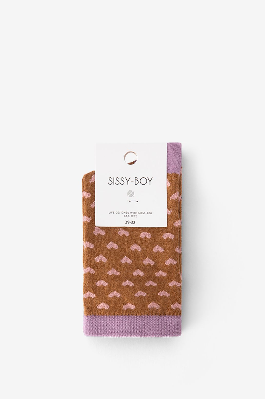 Socken mit Herzmuster - braun