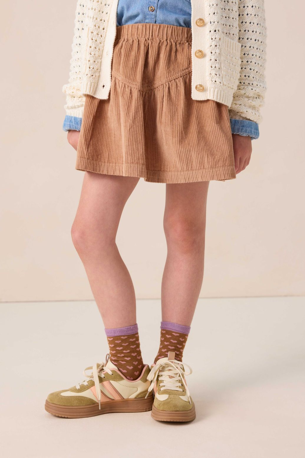 Socken mit Herzmuster - braun