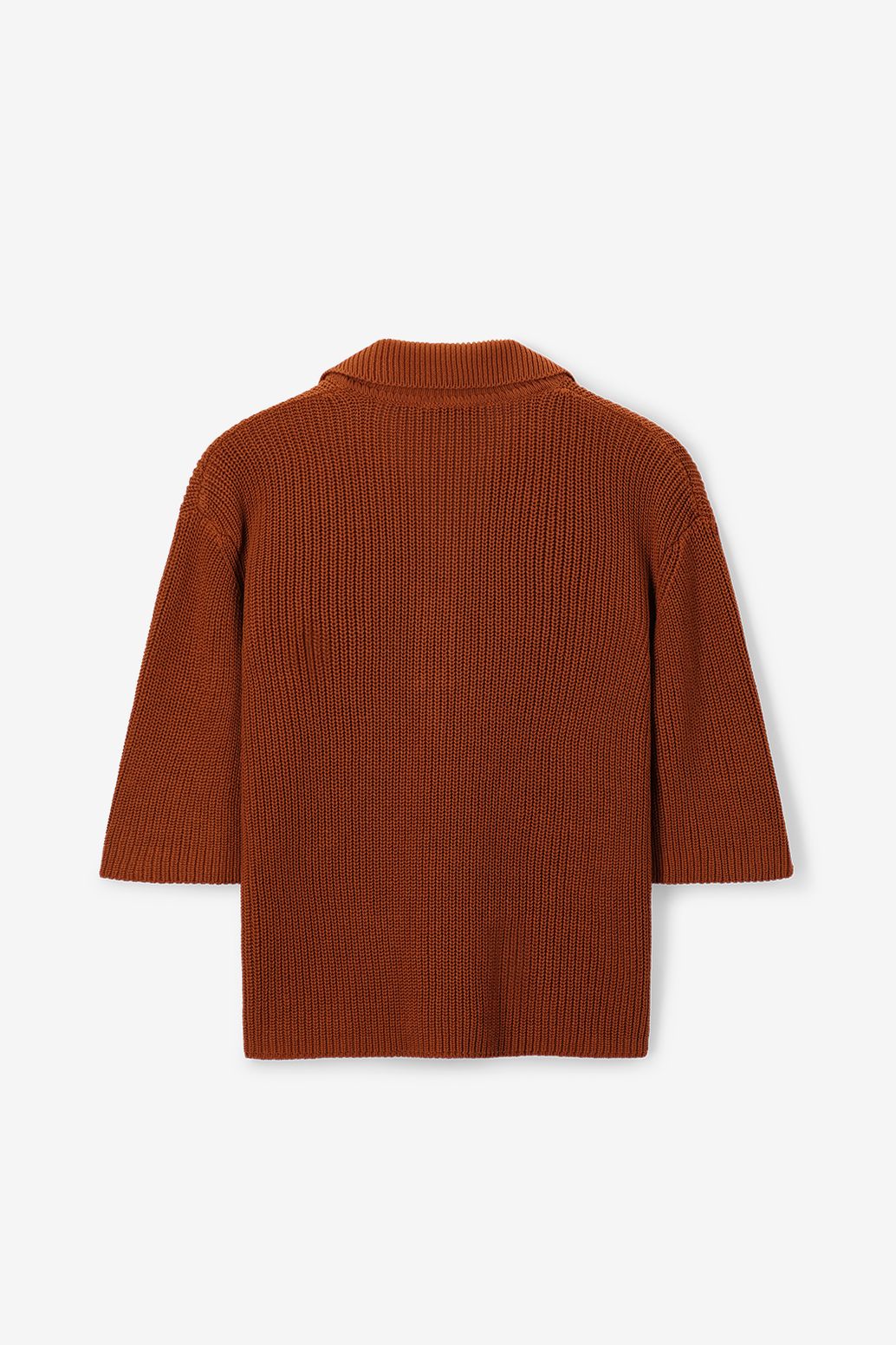 Bruine gebreide polo