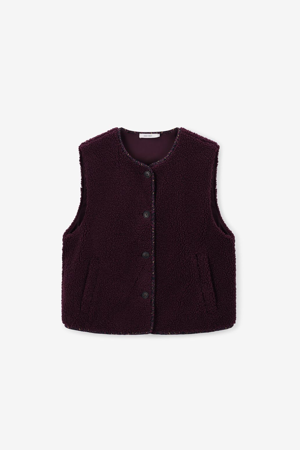 Donkerpaars teddy gilet