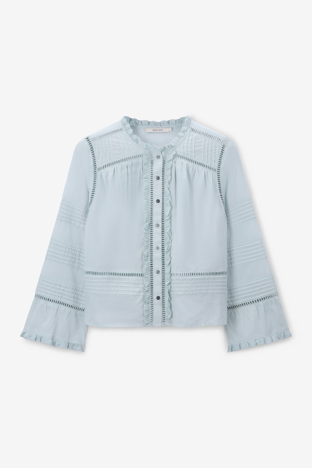 Lichtgroene blouse met emboridery