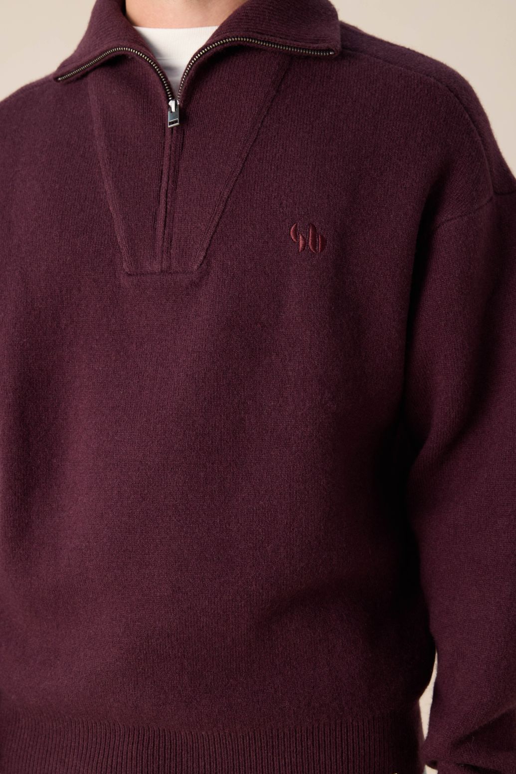 Pull avec fermeture éclair - marron foncé