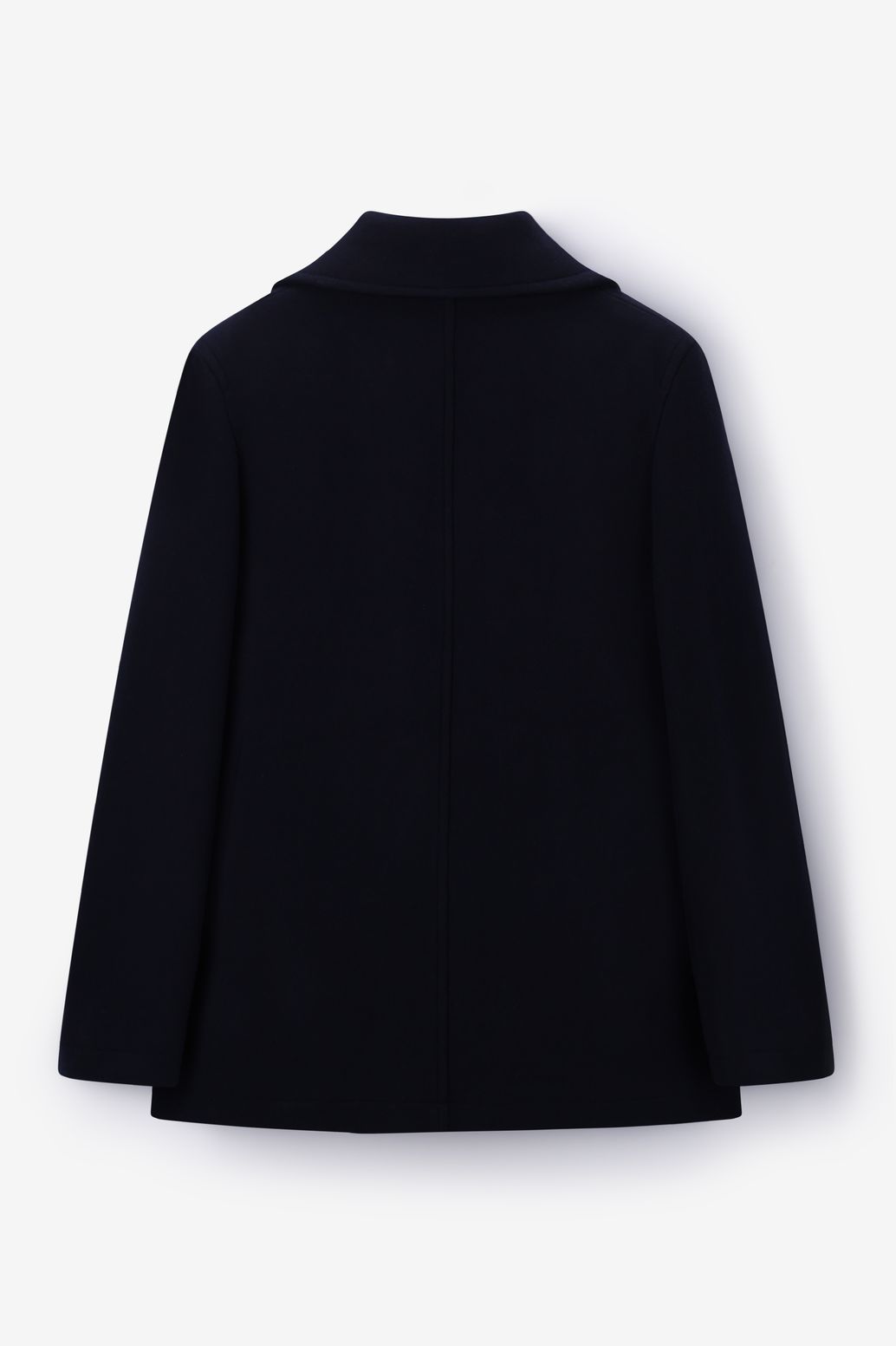 Donkerblauwe wollen peacoat jas