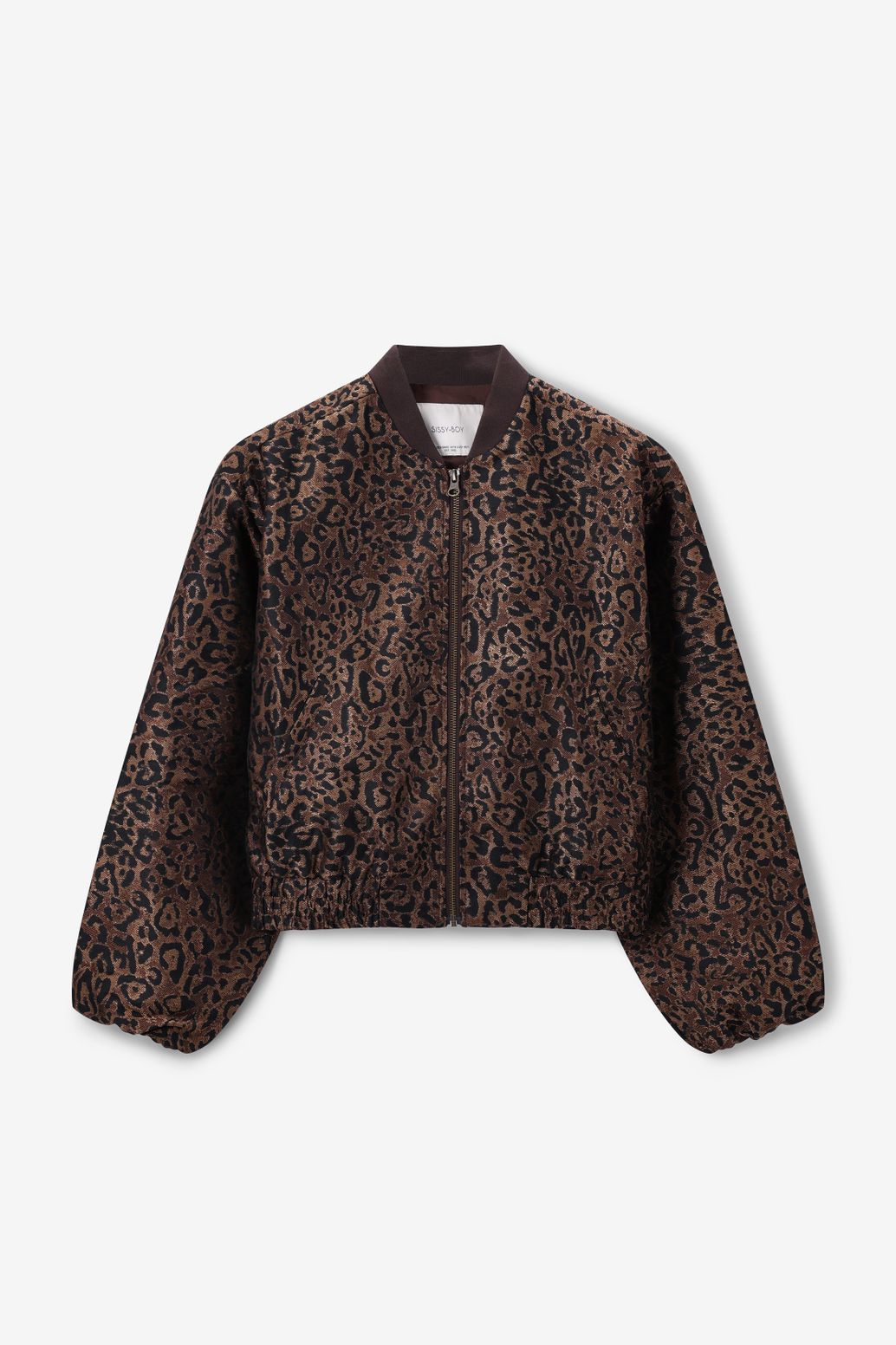 Bomberjacke mit Leoprint - dunkelbraun