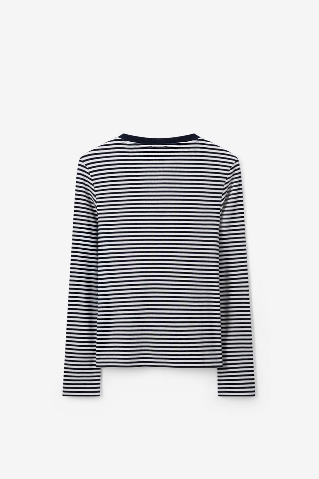 T-shirt manches longues à rayures - bleu foncé