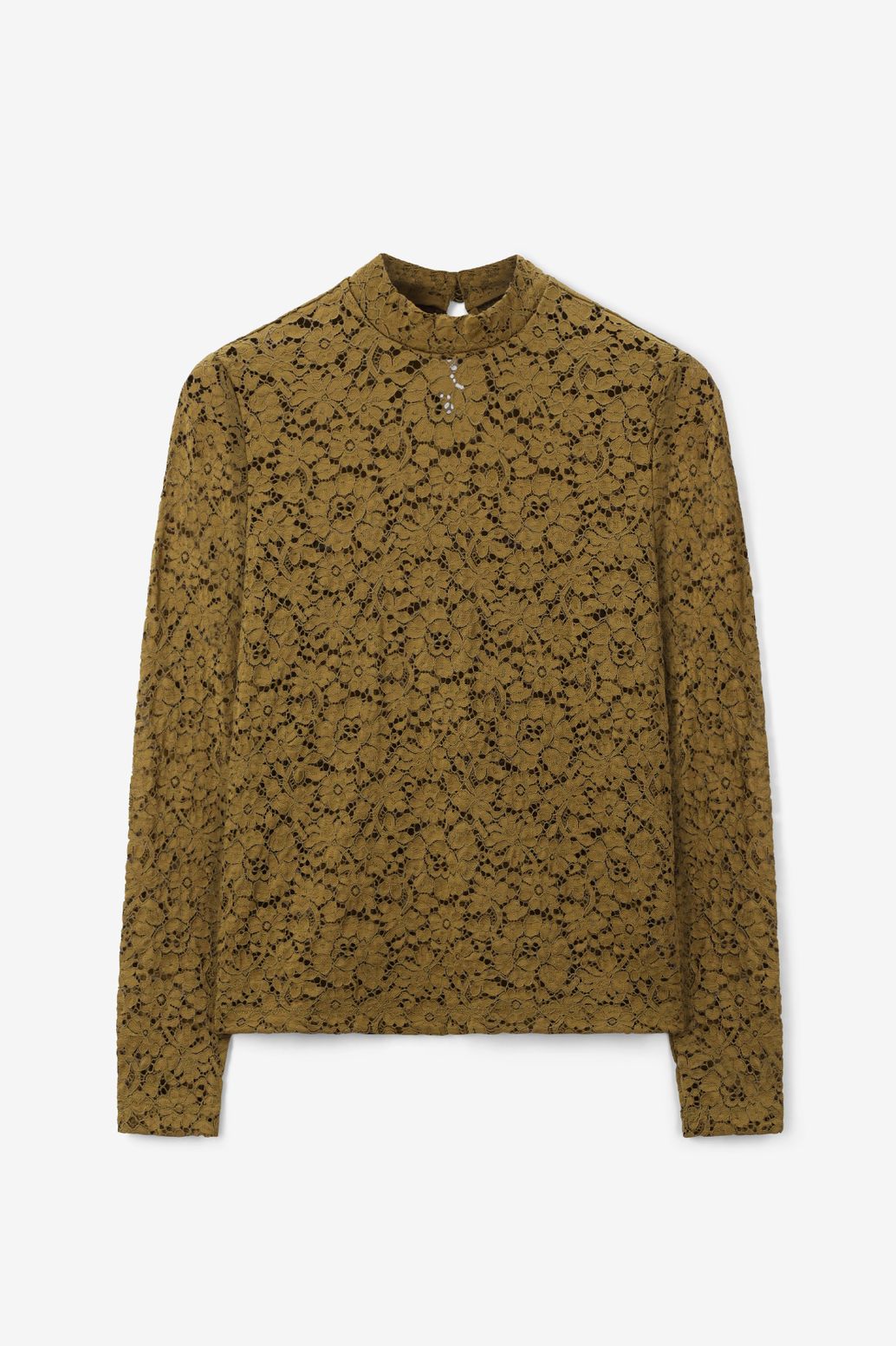 Donkergroene kanten top