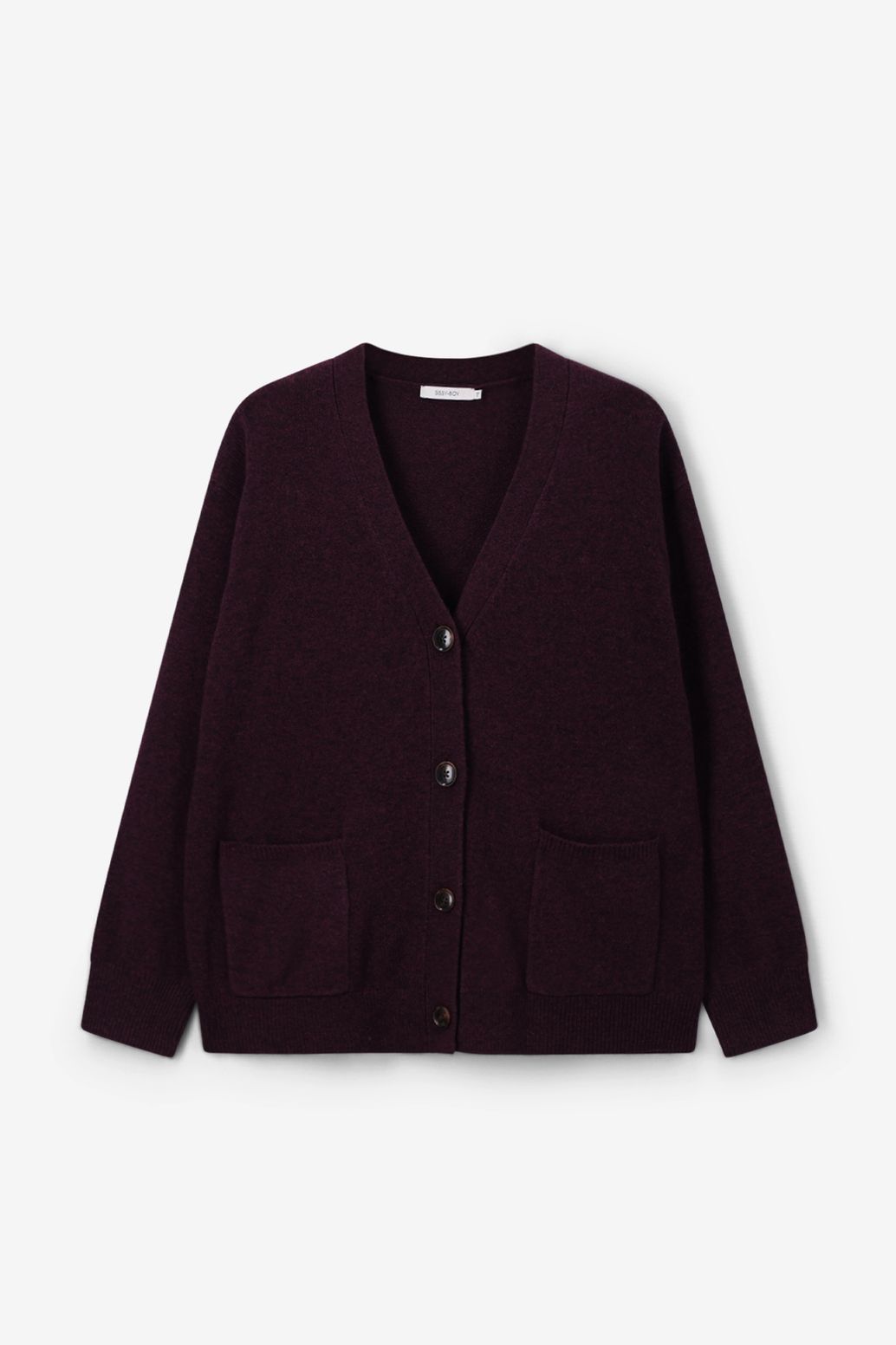 Donkerrood vest met V-hals