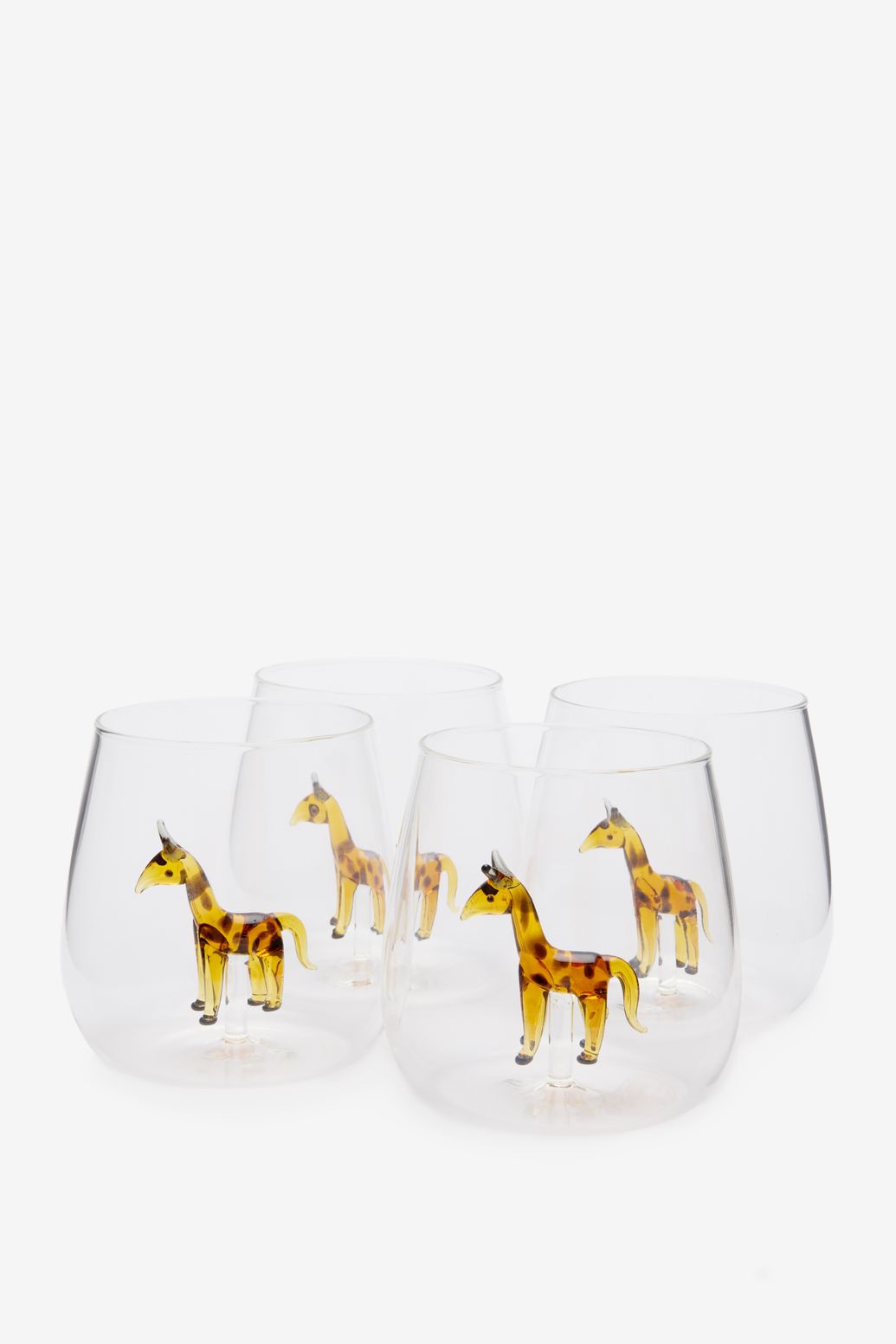 Waterglazen met giraf