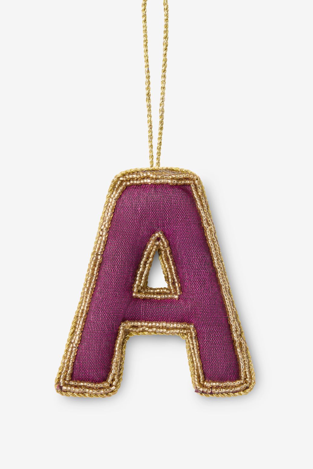 Paarse kersthanger letter A
