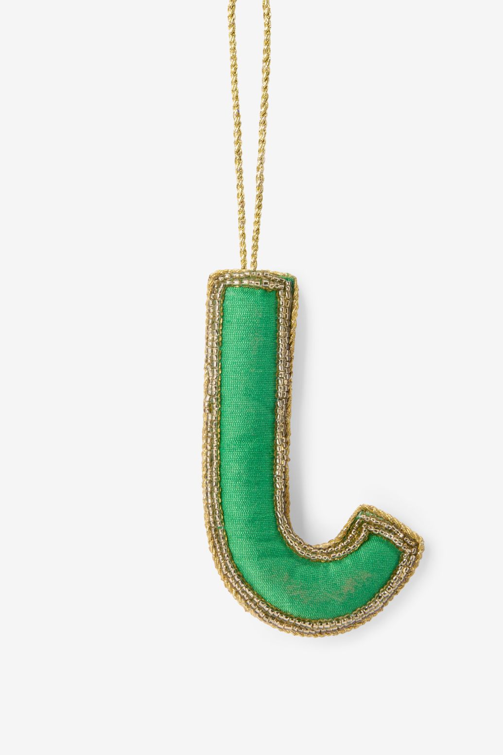 Buchstaben-Weihnachtsornament J - grün