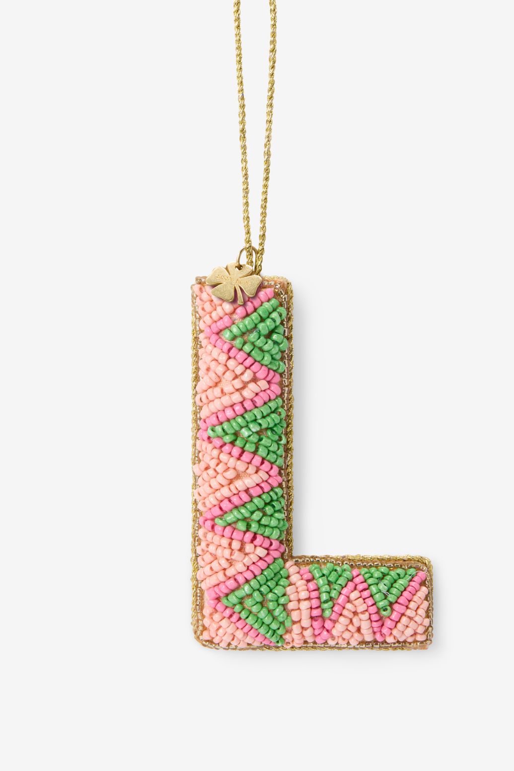 Lichtroze kersthanger letter L