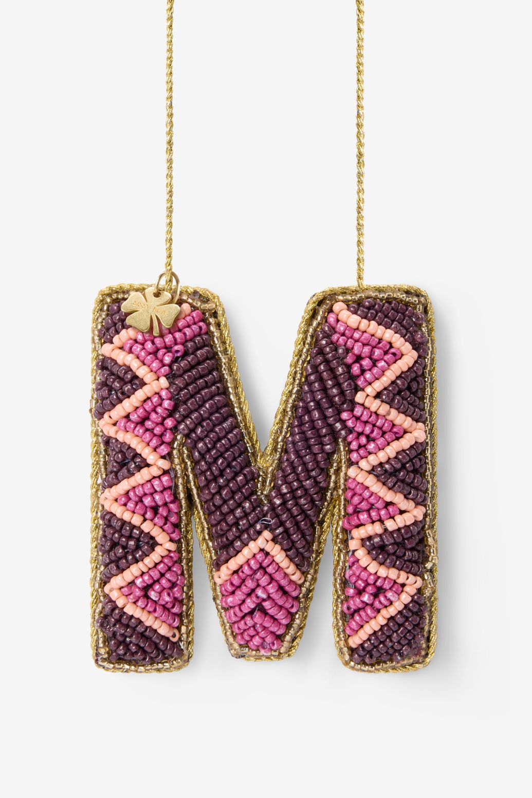 Buchstaben-Weihnachtsornament M - dunkellila