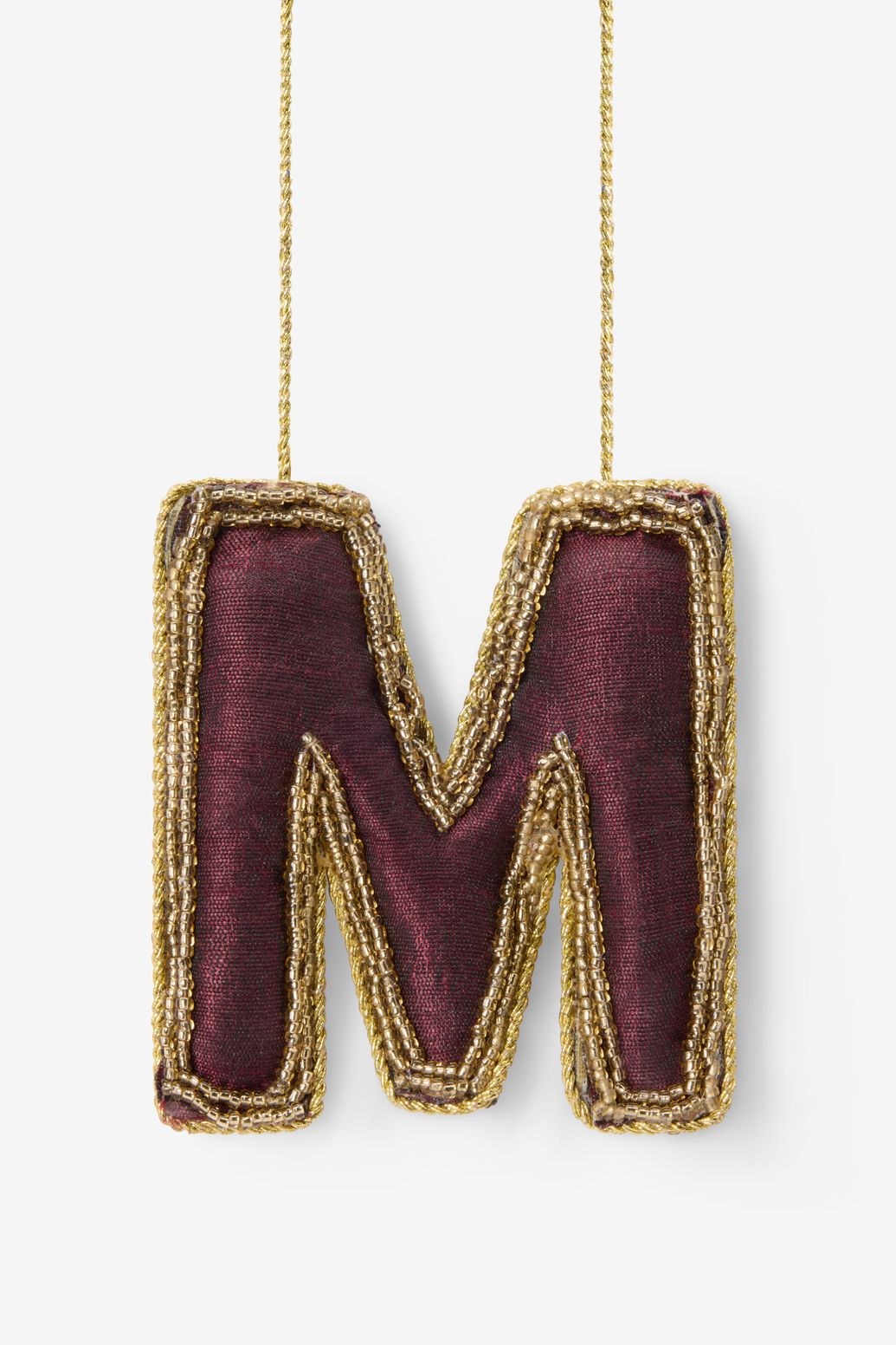 Buchstaben-Weihnachtsornament M - dunkellila