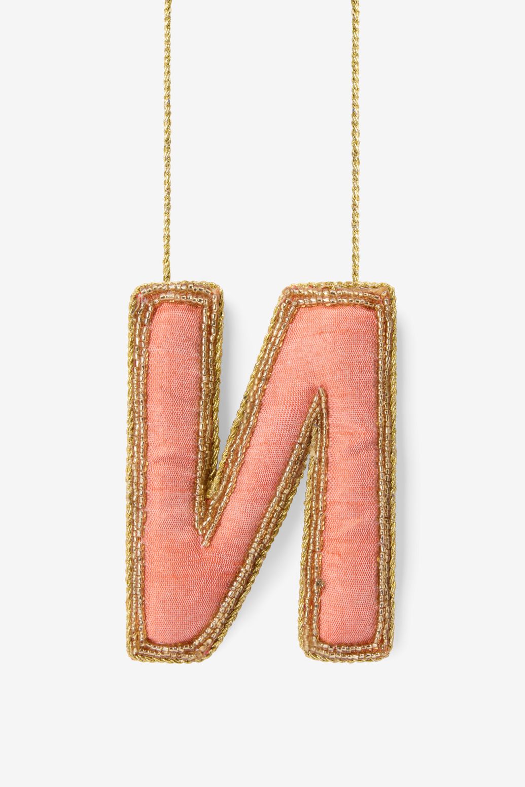 Buchstaben-Weihnachtsornament N - hellbraun