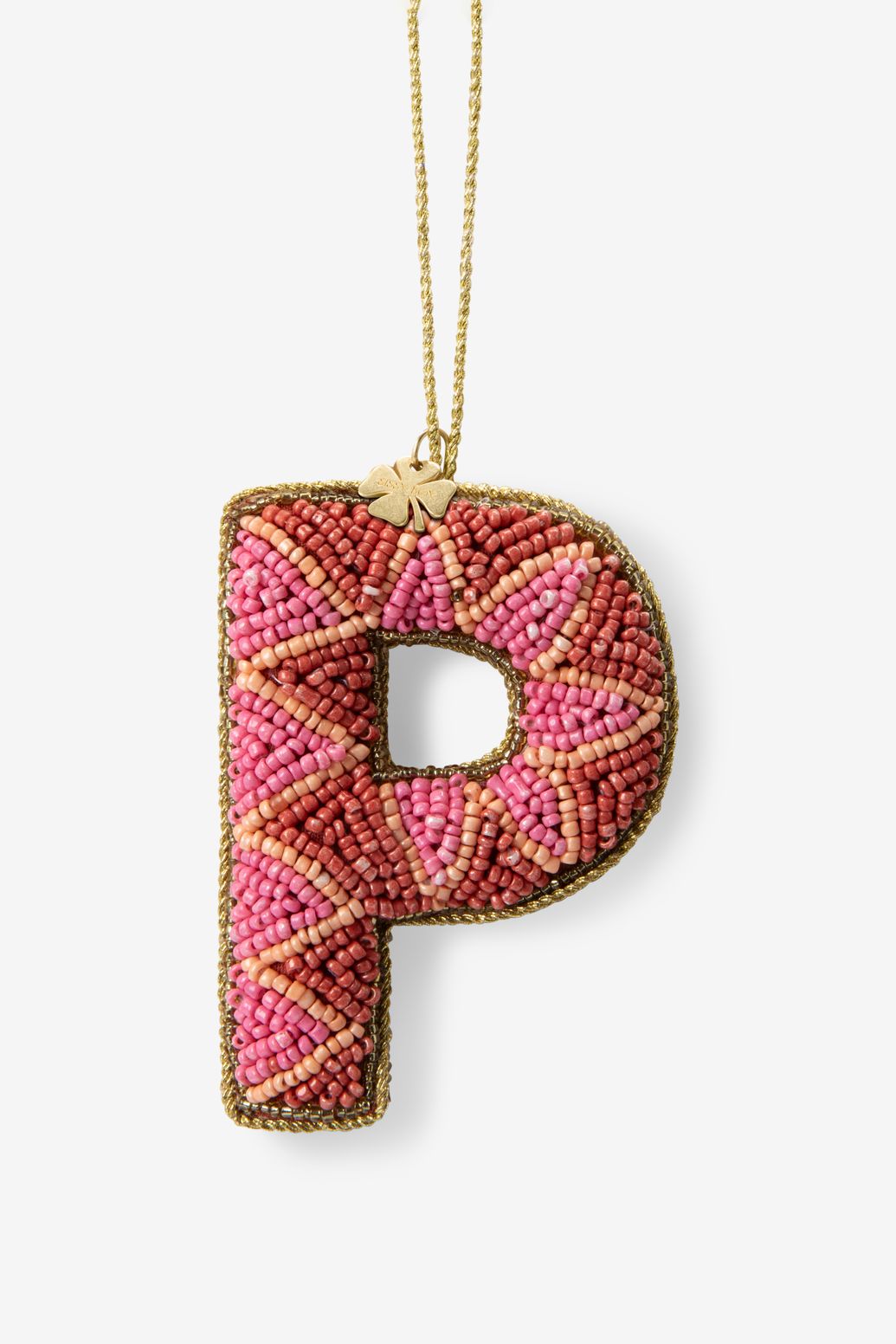 Buchstaben-Weihnachtsornament P - rosa