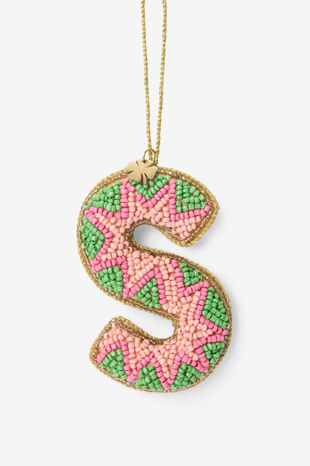 Lichtroze kersthanger letter S