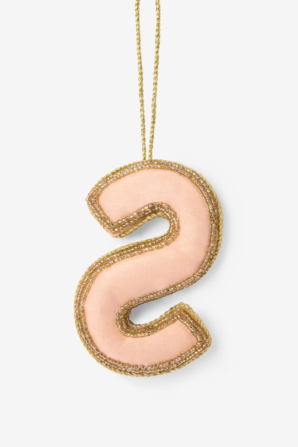 Lichtroze kersthanger letter S