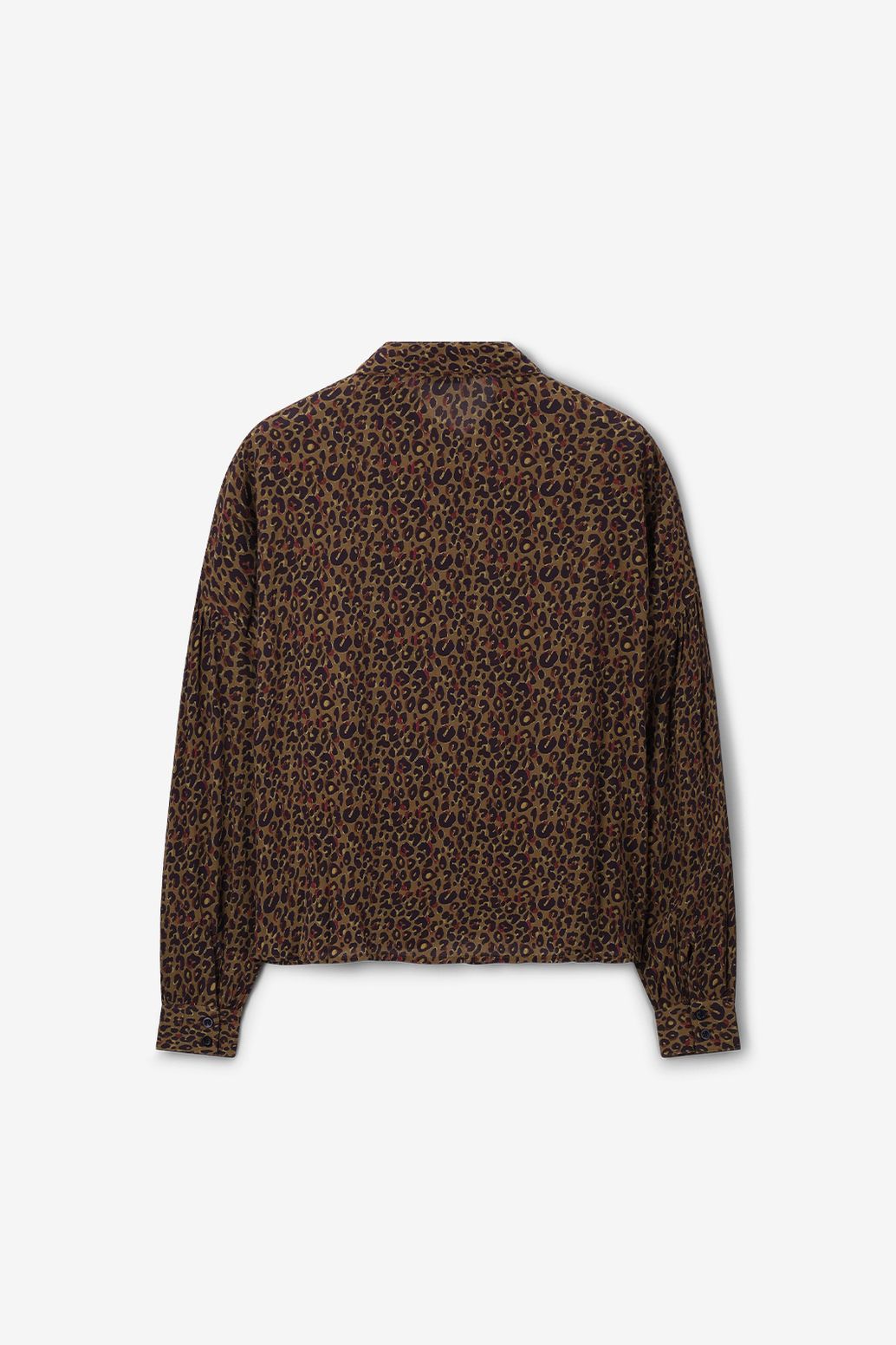 Donkergoene blouse met leopard print