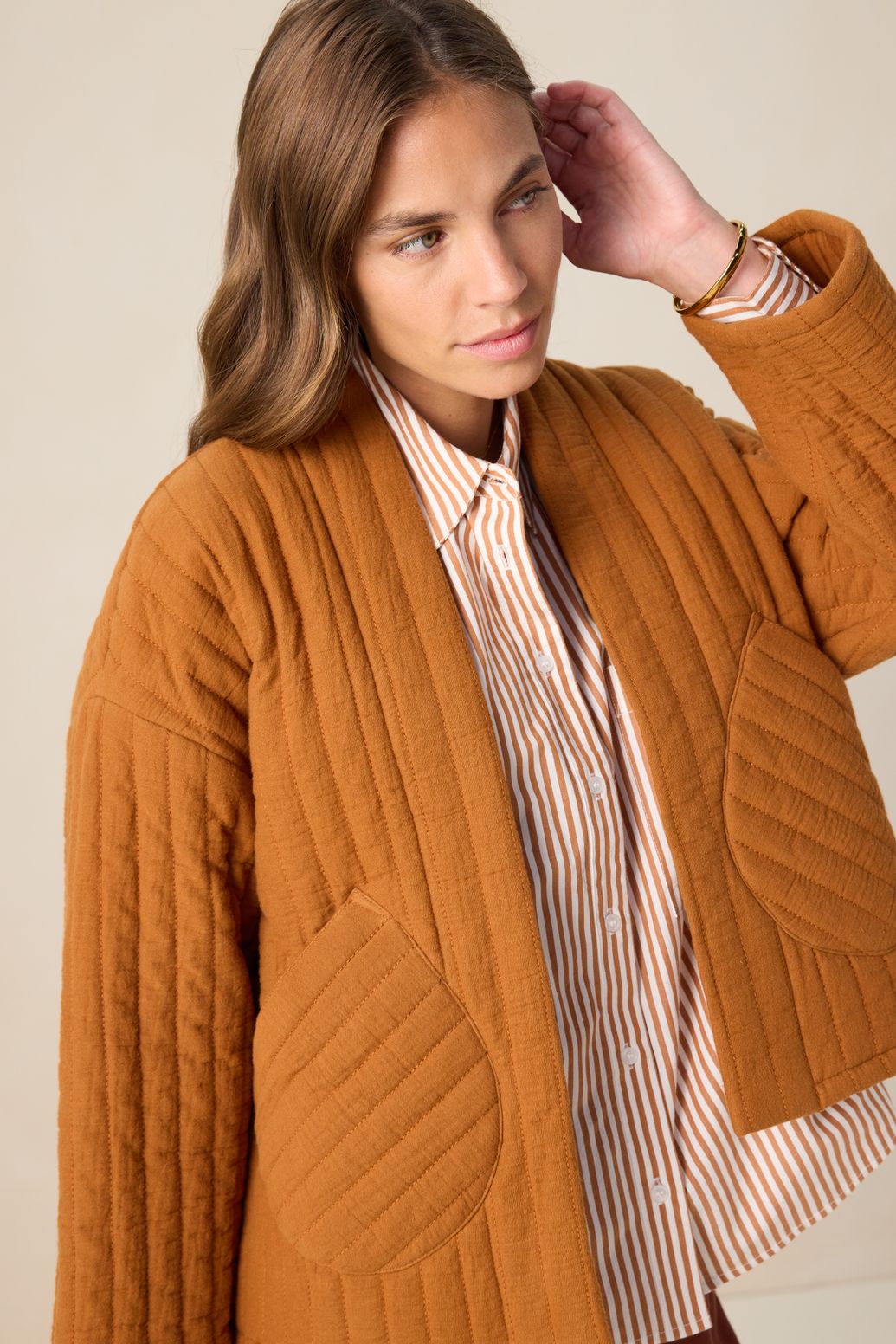 Kimono matelassé - marron