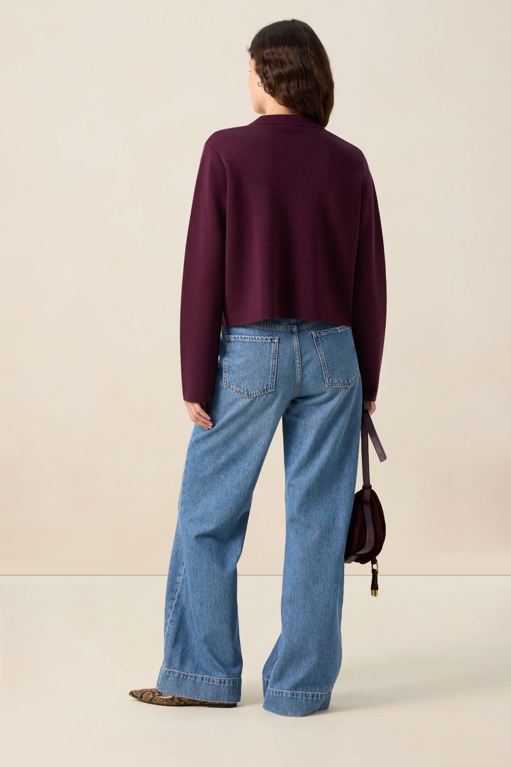 Gilet avec boutons - rouge foncé