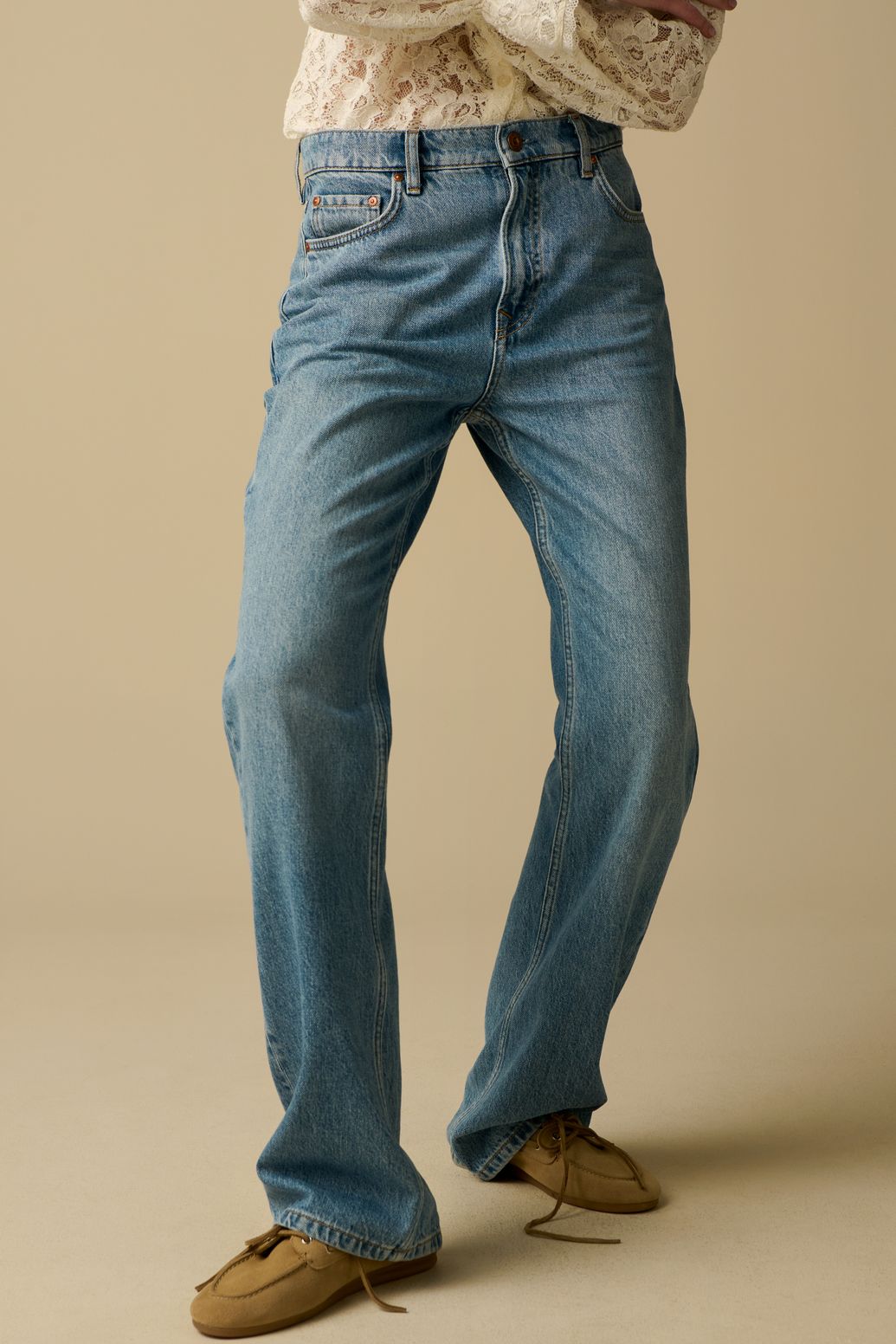 High Waist Flared Jeans - blau