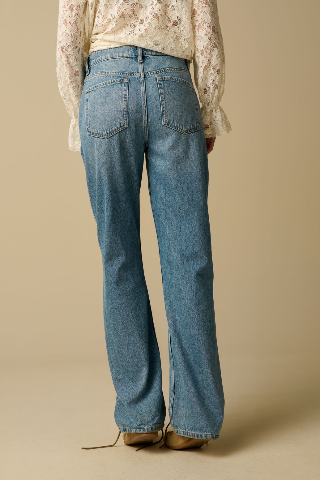 Blauwe high waist flared jeans
