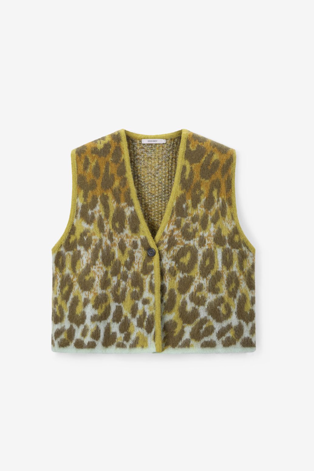 Weste mit Leoprint - dunkelgrün