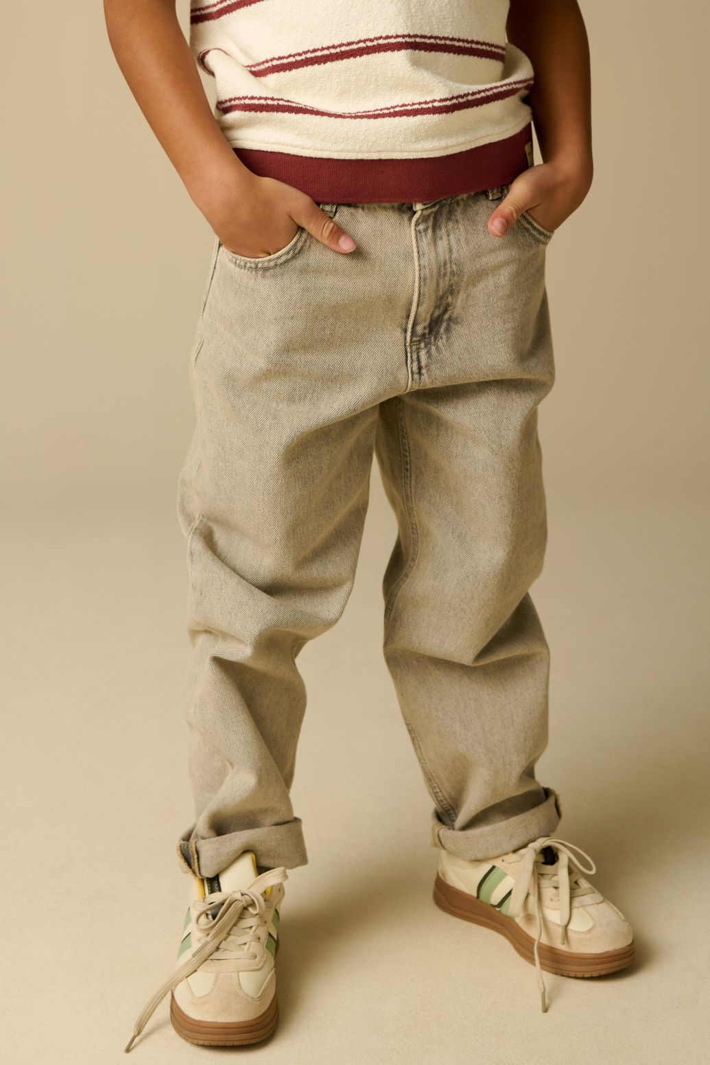 Donkergrijze loose fit jeans