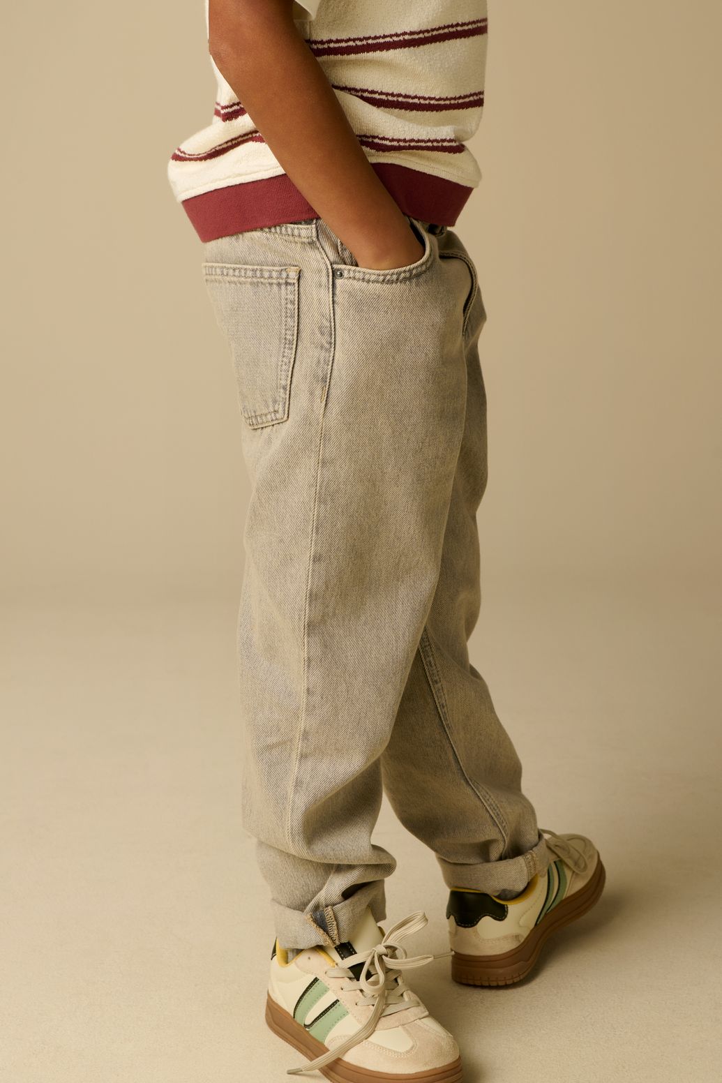 Donkergrijze loose fit jeans