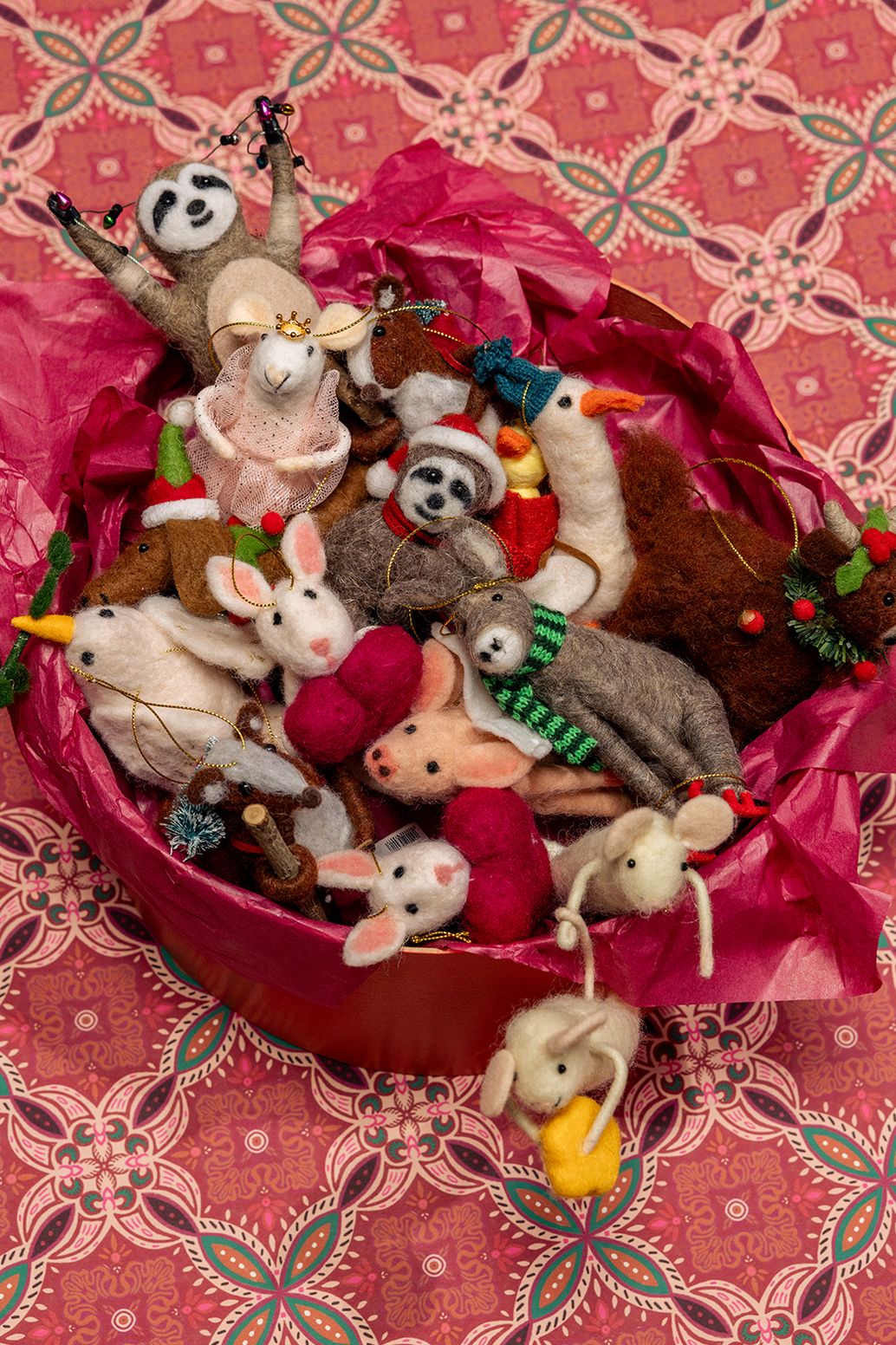 Suspension de Noël avec souris - blanc