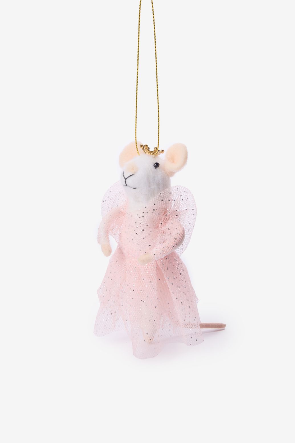 Suspension de Noël avec souris princesse - blanc