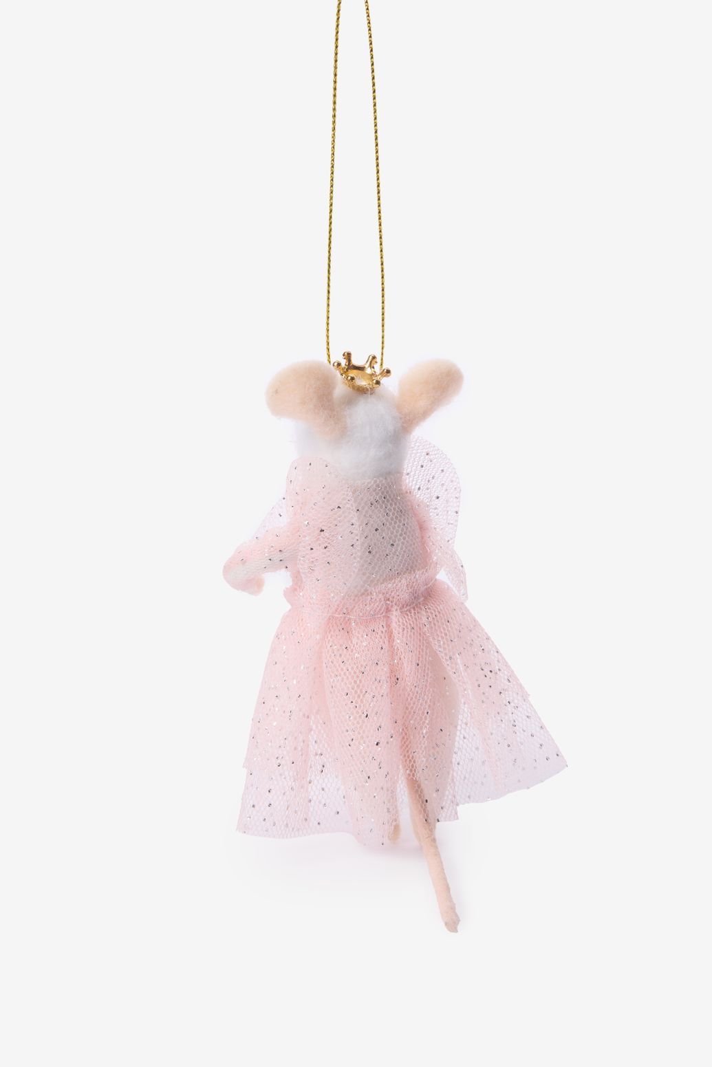 Weihnachtsornament Mausprinzessin - weiß