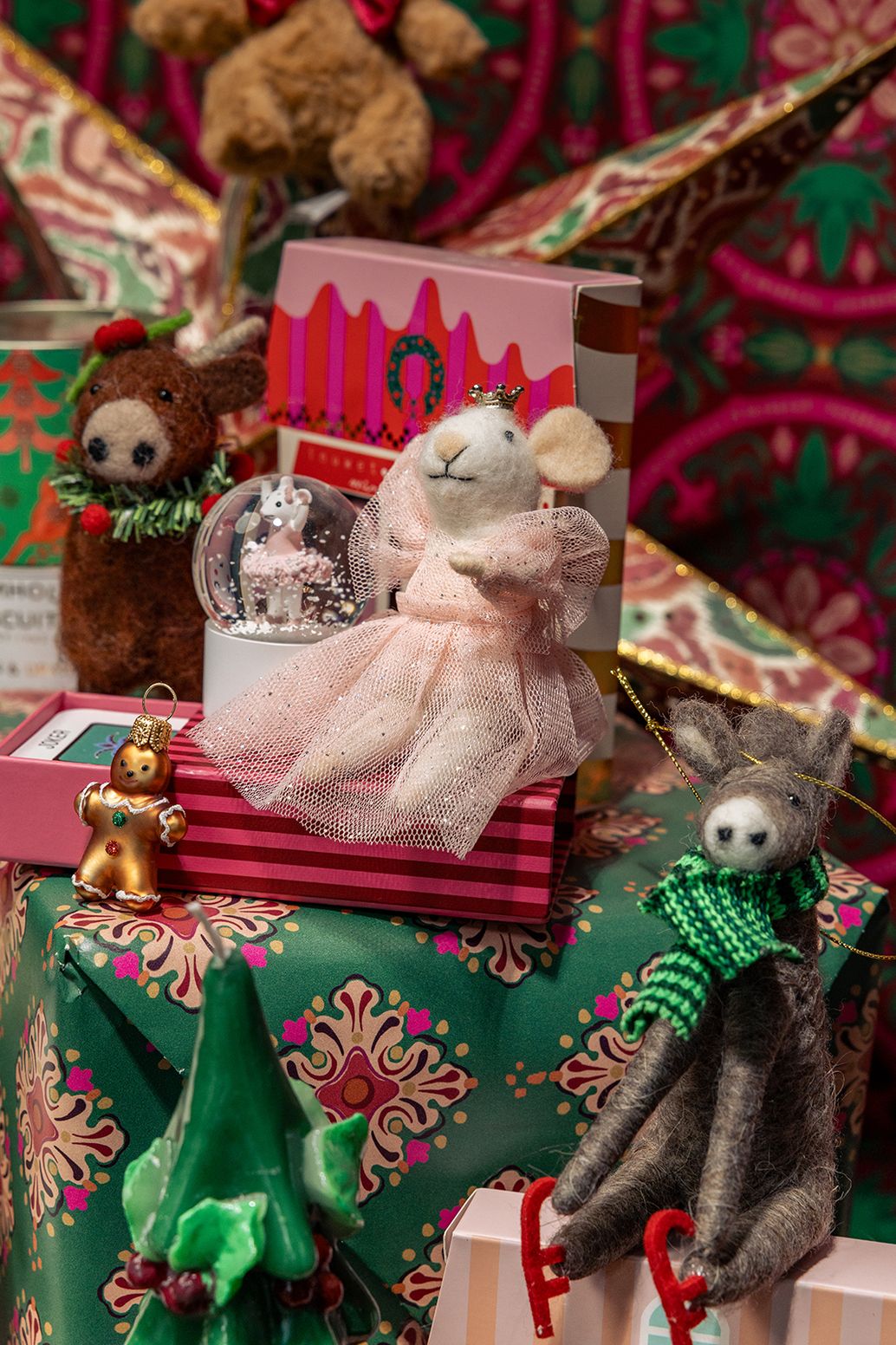 Suspension de Noël avec souris princesse - blanc