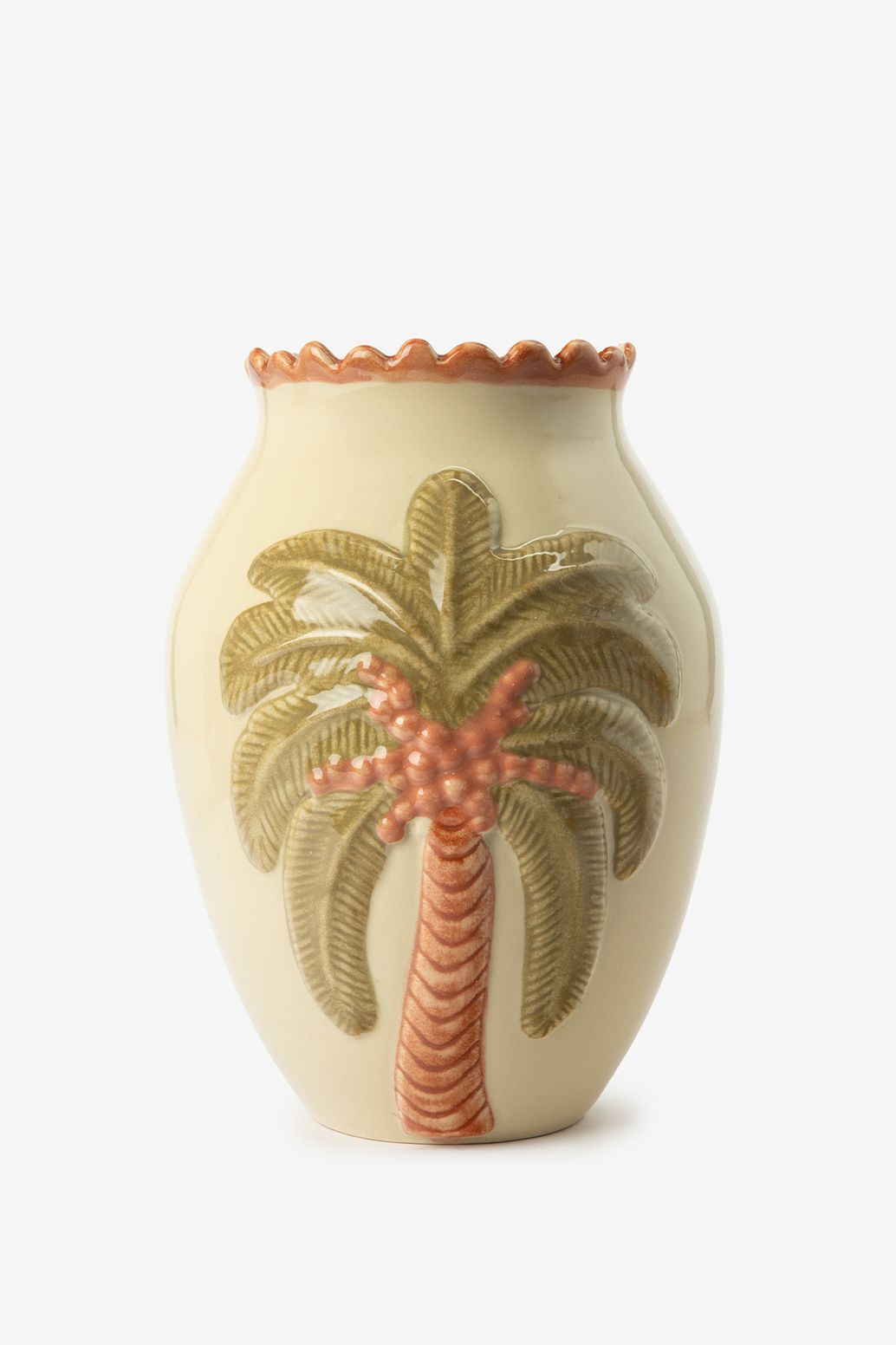Beige vaas met palmboom