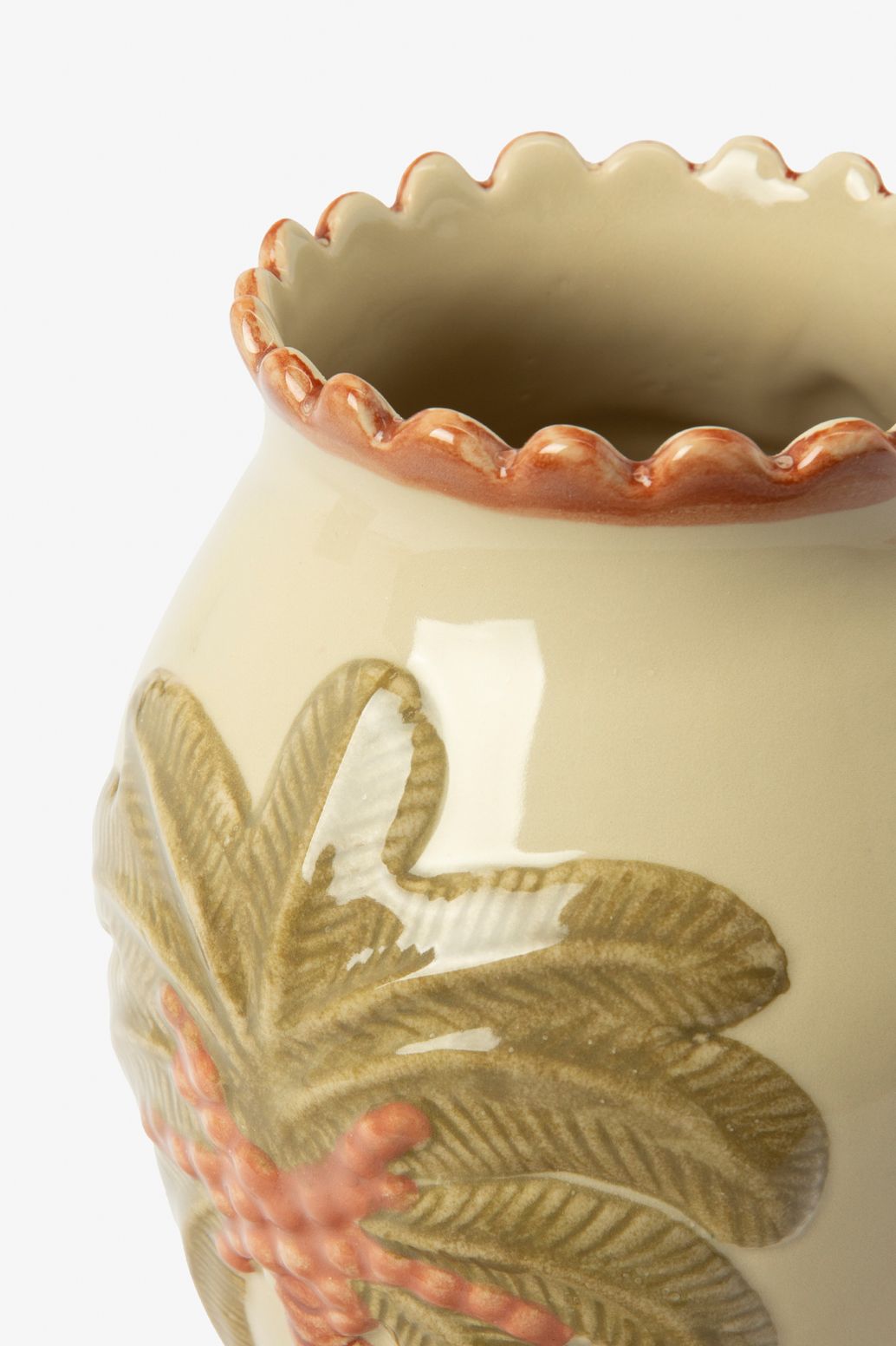 Beige vaas met palmboom