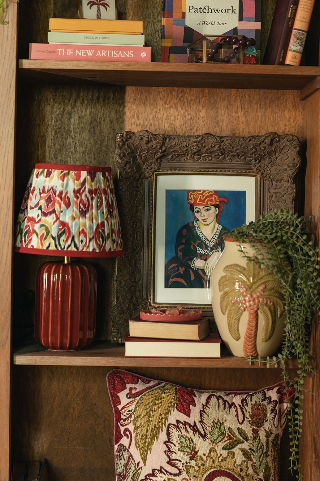 Beige vaas met palmboom