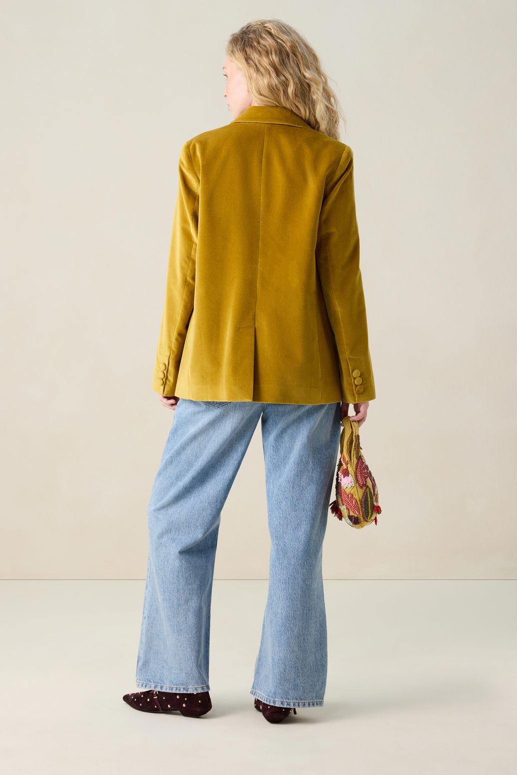 Blazer en velours - jaune foncé